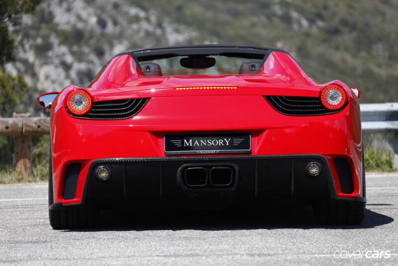 Red Ferrari convertible rear view