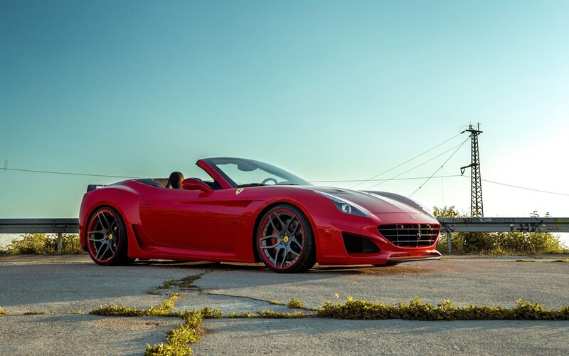 Red Ferrari Convertible — Serene, Afternoon, Photograph, Car, Road