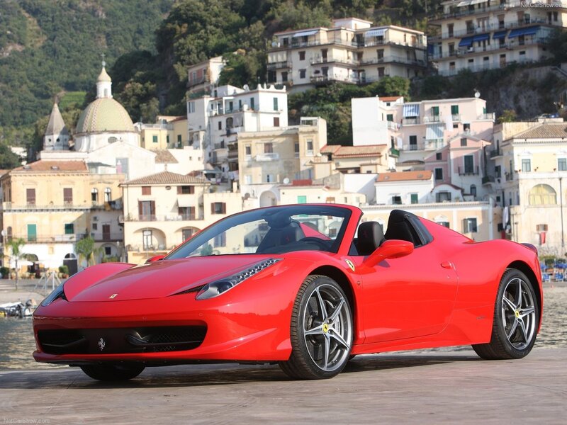 Red Ferrari Convertible — Serene, Afternoon