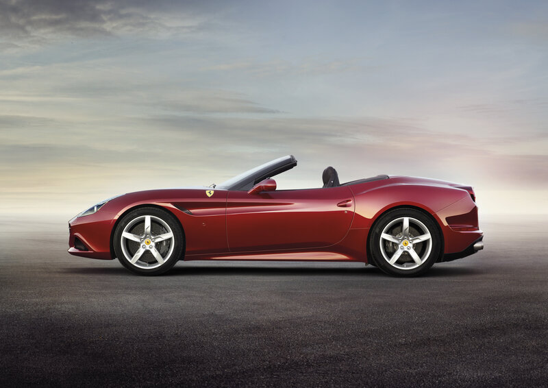 Red Ferrari convertible sports car