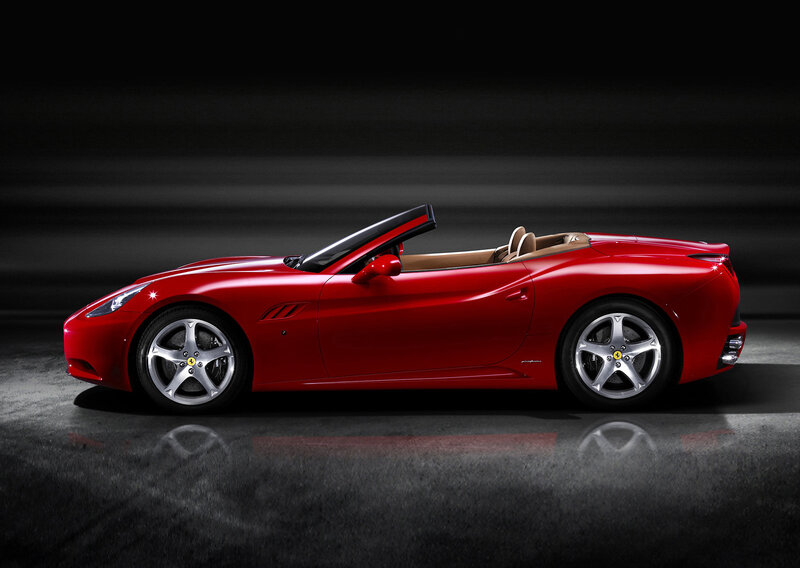 Red Ferrari convertible sports car