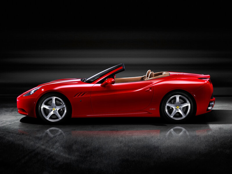 Red Ferrari convertible sports car