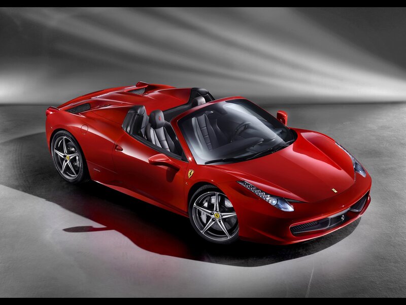 Red Ferrari convertible sports car