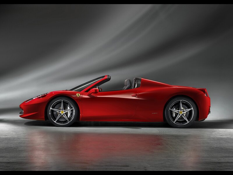 Red Ferrari convertible sports car