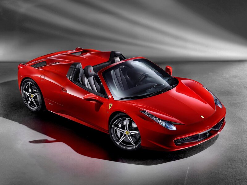 Red Ferrari convertible sports car