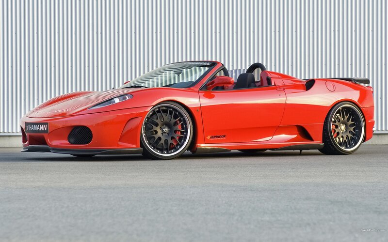 Red Ferrari convertible sports car