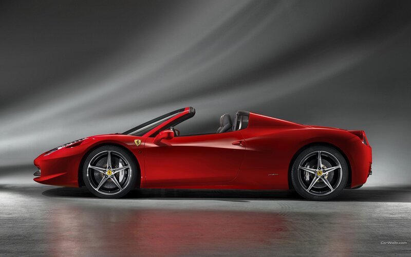 Red Ferrari convertible sports car