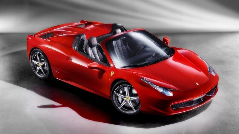 Red Ferrari convertible sports car