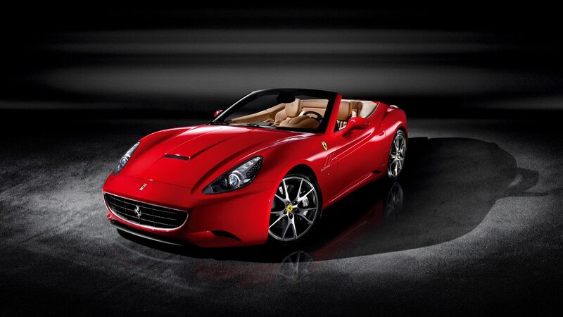 Red Ferrari convertible sports car