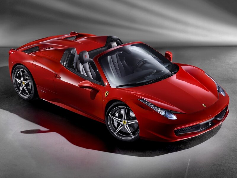 Red Ferrari convertible sports car