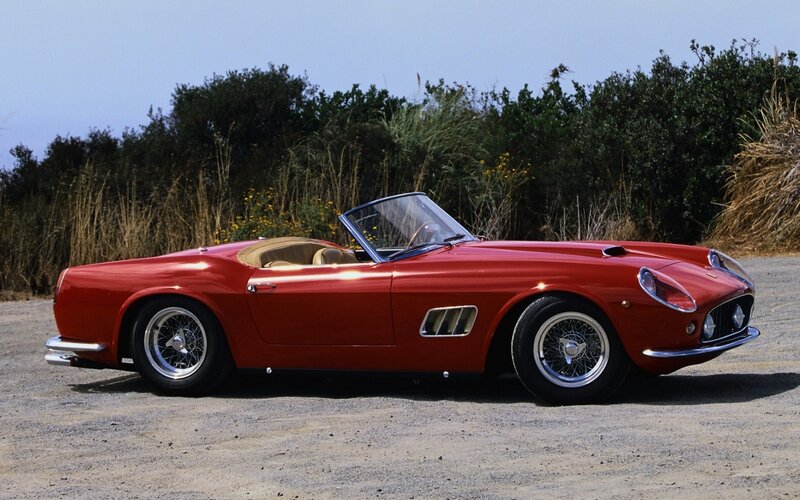 Red Ferrari convertible sports car