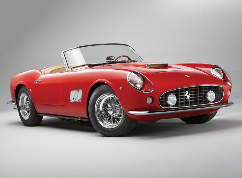 Red Ferrari convertible sports car