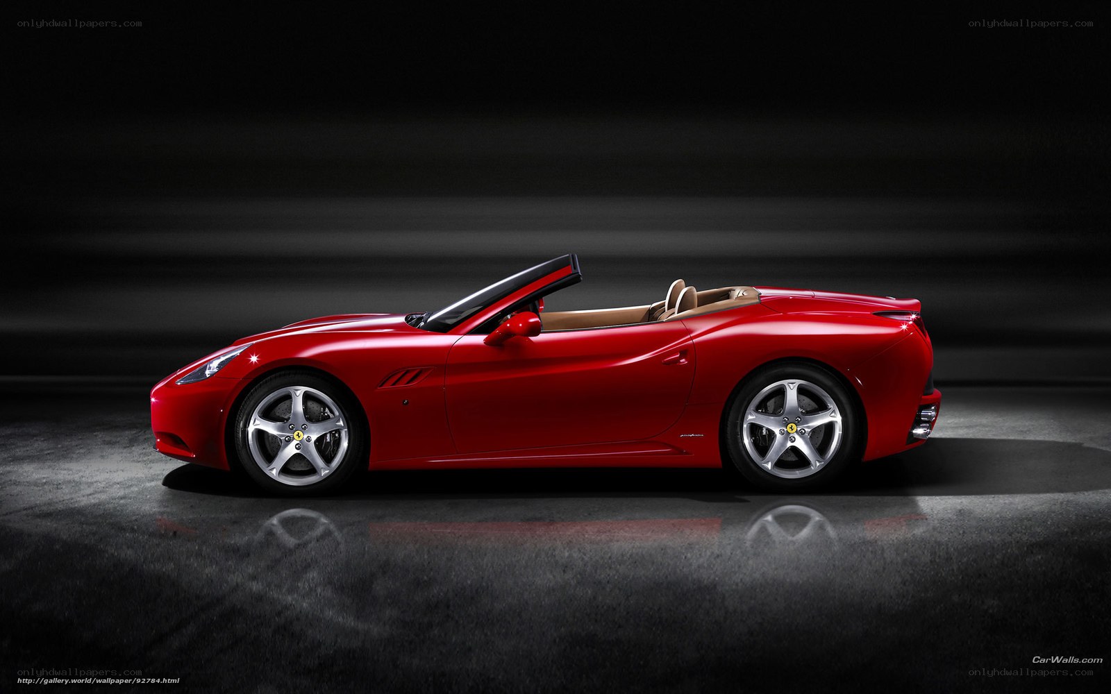 Red Ferrari convertible sports car
