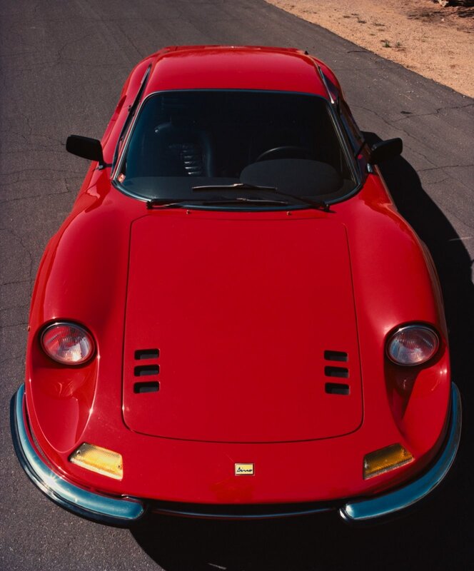 Red Ferrari Dino from above