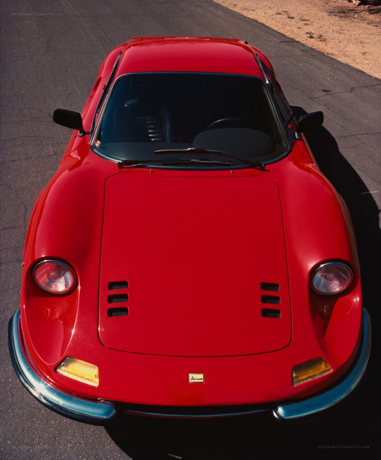 Red Ferrari Dino from above