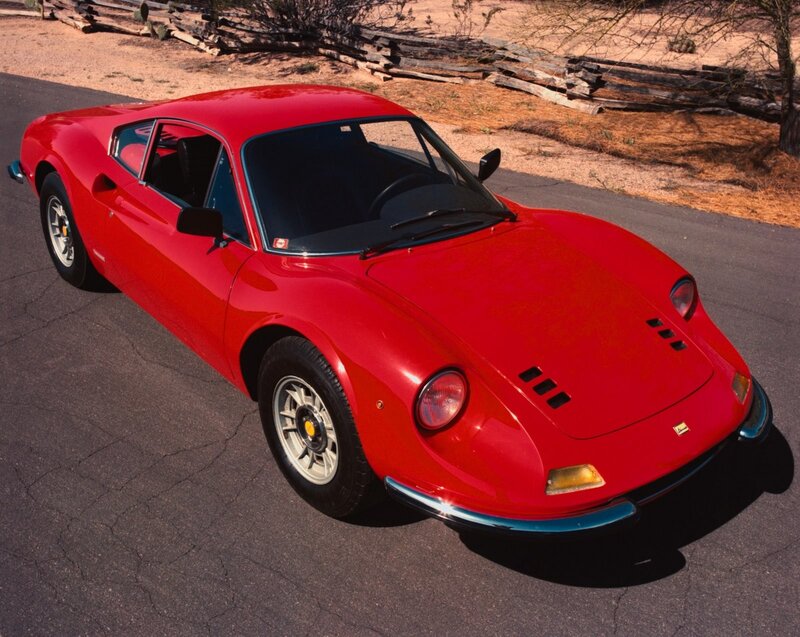 Red Ferrari Dino sports car