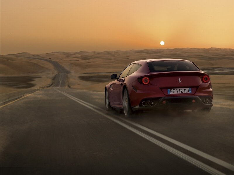 Red Ferrari Driving — Dramatic