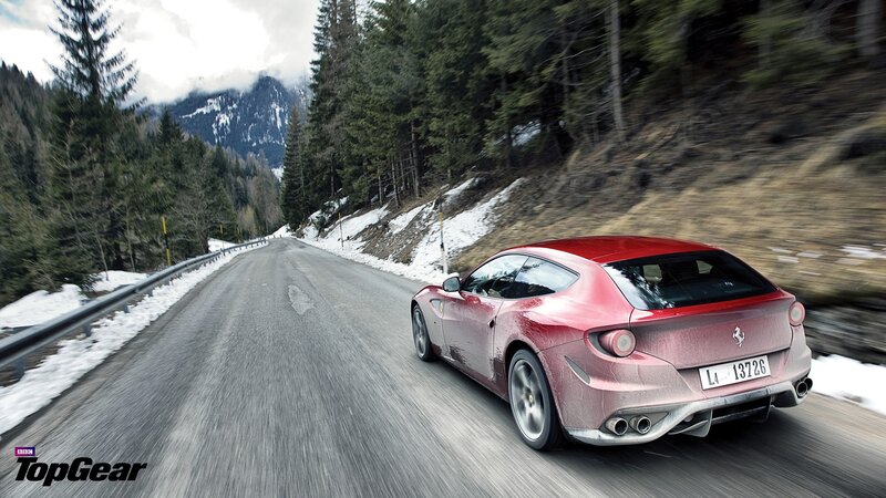 Red Ferrari Driving