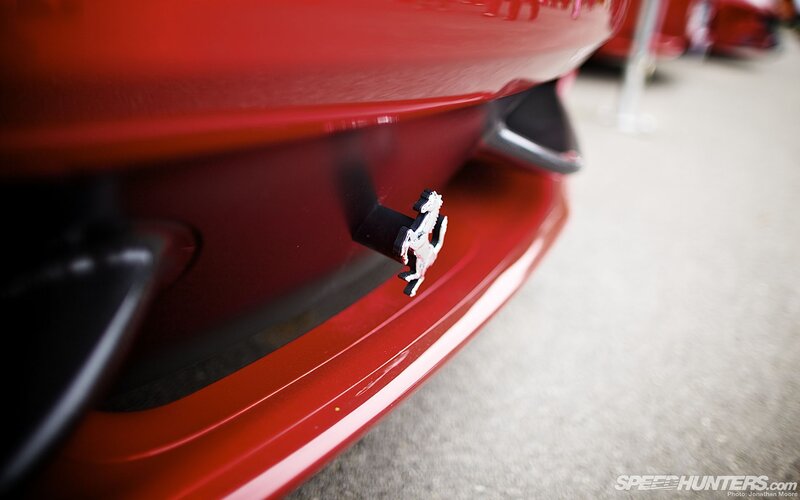 Red Ferrari Emblem — Dramatic