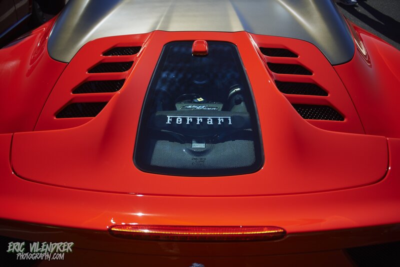 Red Ferrari Engine — Dramatic