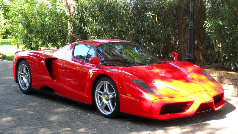 Red Ferrari Enzo — Calm, Afternoon, Photograph, Car, Trees