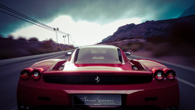 Red Ferrari Enzo — Dramatic, 3d Render, Car, Road