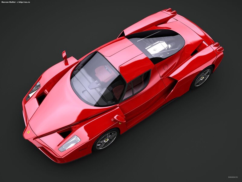 Red Ferrari Enzo — Dramatic, 3d Render, Car, Wheel, Window