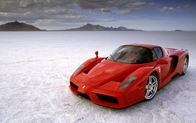 Red Ferrari Enzo — Dramatic, Afternoon, Photograph