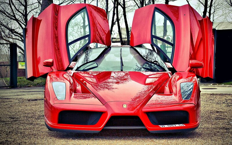 Red Ferrari Enzo — Dramatic, Autumn