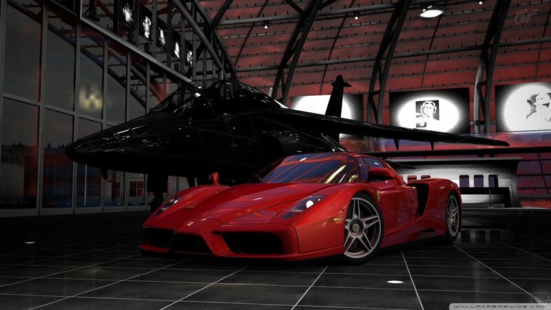 Red Ferrari Enzo — Dramatic, Night, 3d Render, Jet Aircraft