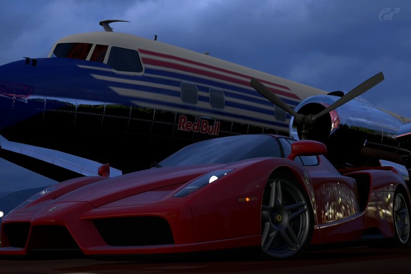 Red Ferrari Enzo — Dramatic, Night