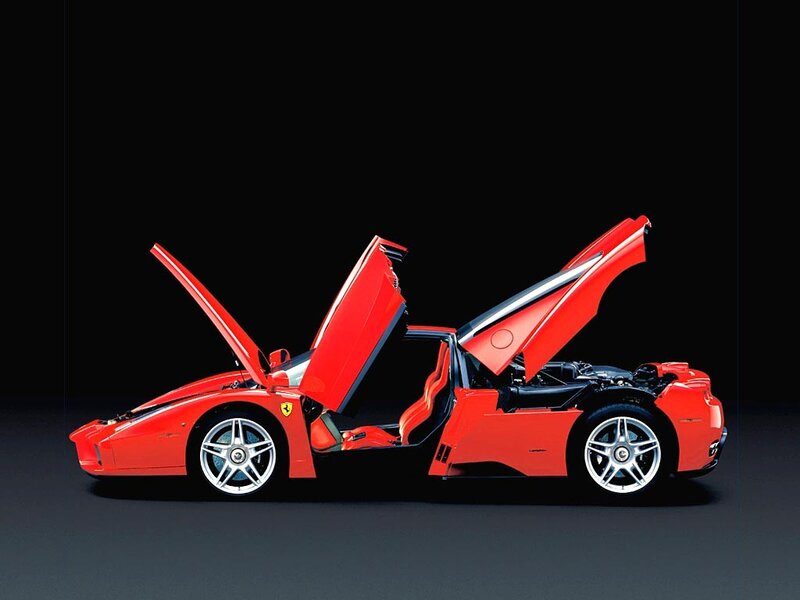 Red Ferrari Enzo — Dramatic, Photograph, Car Door, Engine