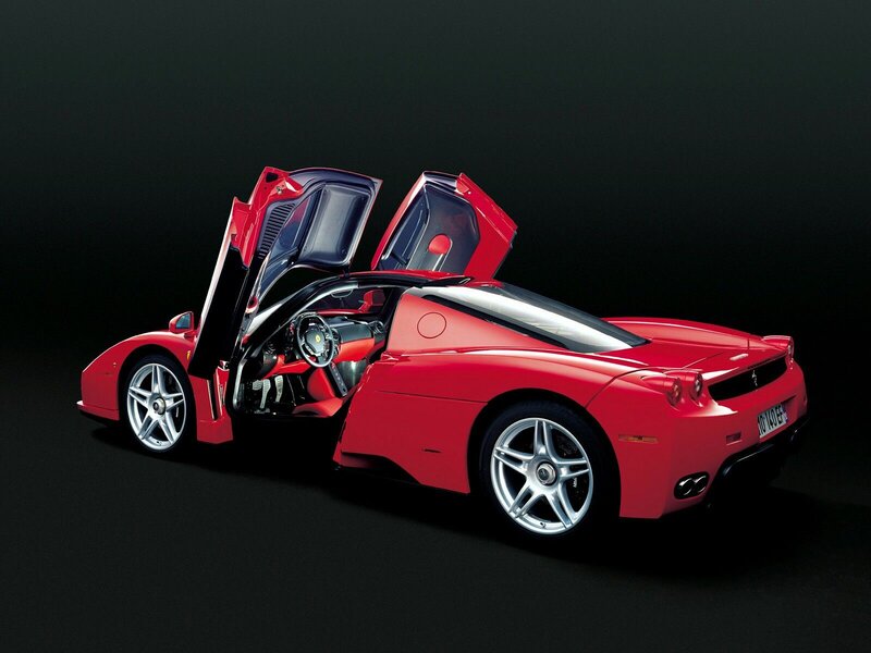 Red Ferrari Enzo — Dramatic, Photograph, Car Doors, Steering Wheel
