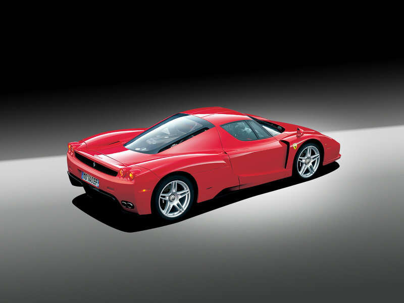 Red Ferrari Enzo — Dramatic, Photograph, Car, License Plate, Wheels