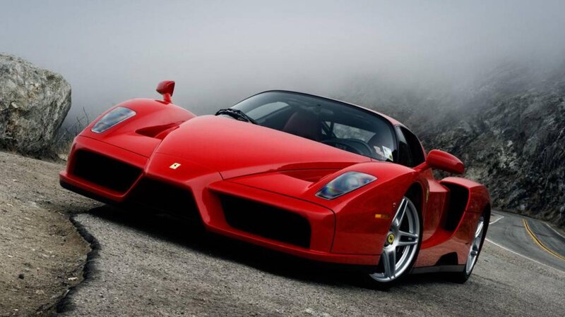 Red Ferrari Enzo — Dramatic, Photograph, Car, Road