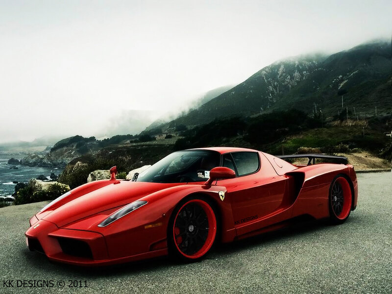 Red Ferrari Enzo — Dramatic, Photograph