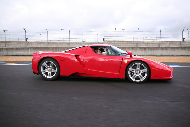 Red Ferrari Enzo — Dynamic, Photograph, Race Track, Driver