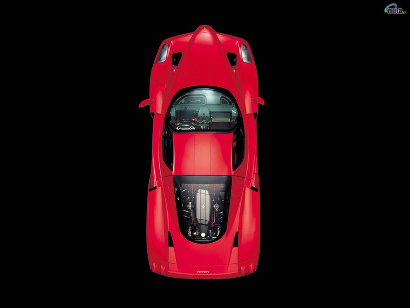 Red Ferrari Enzo from above