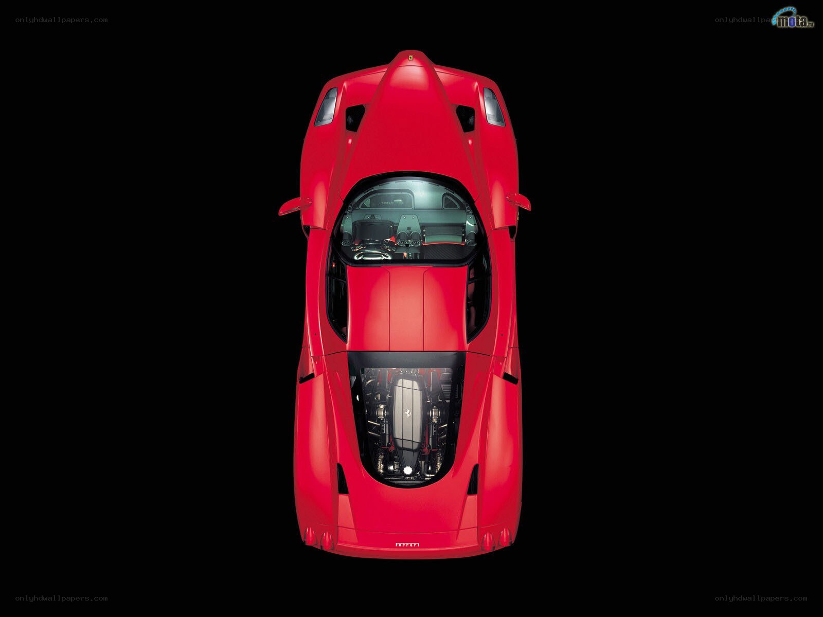 Red Ferrari Enzo from above