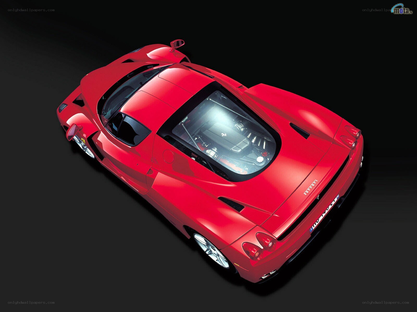 Red Ferrari Enzo from above