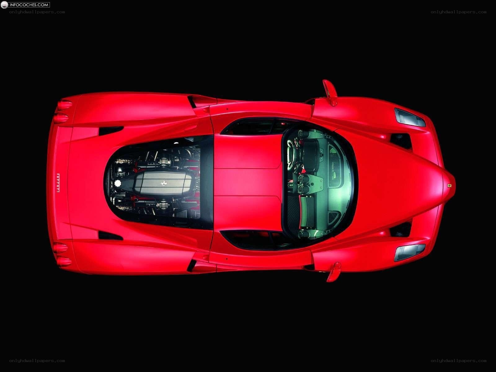 Red Ferrari Enzo from above