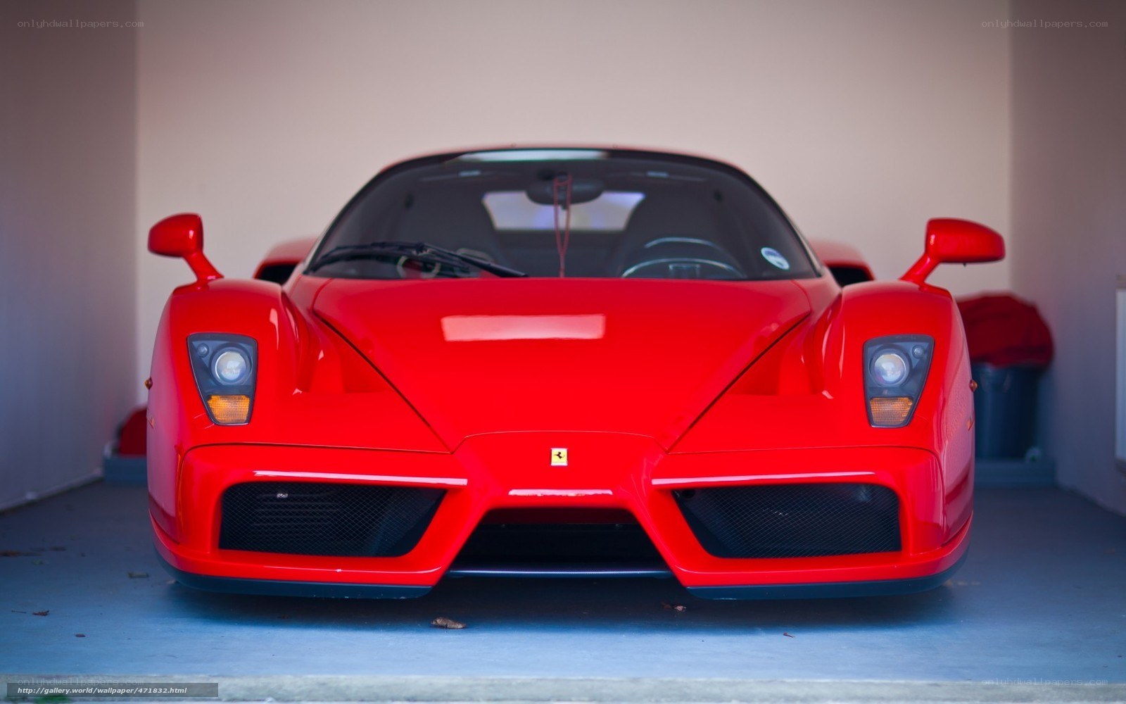 Red Ferrari Enzo in garage