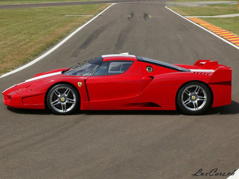 Red Ferrari Enzo on a racetrack