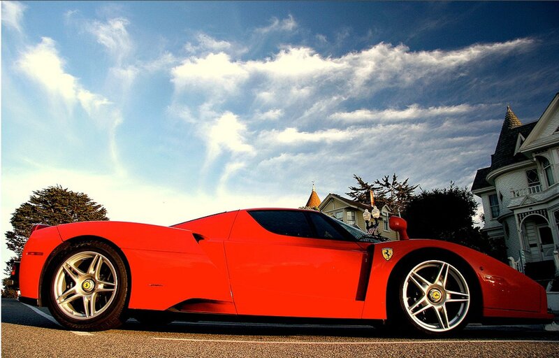 Red Ferrari Enzo on a street