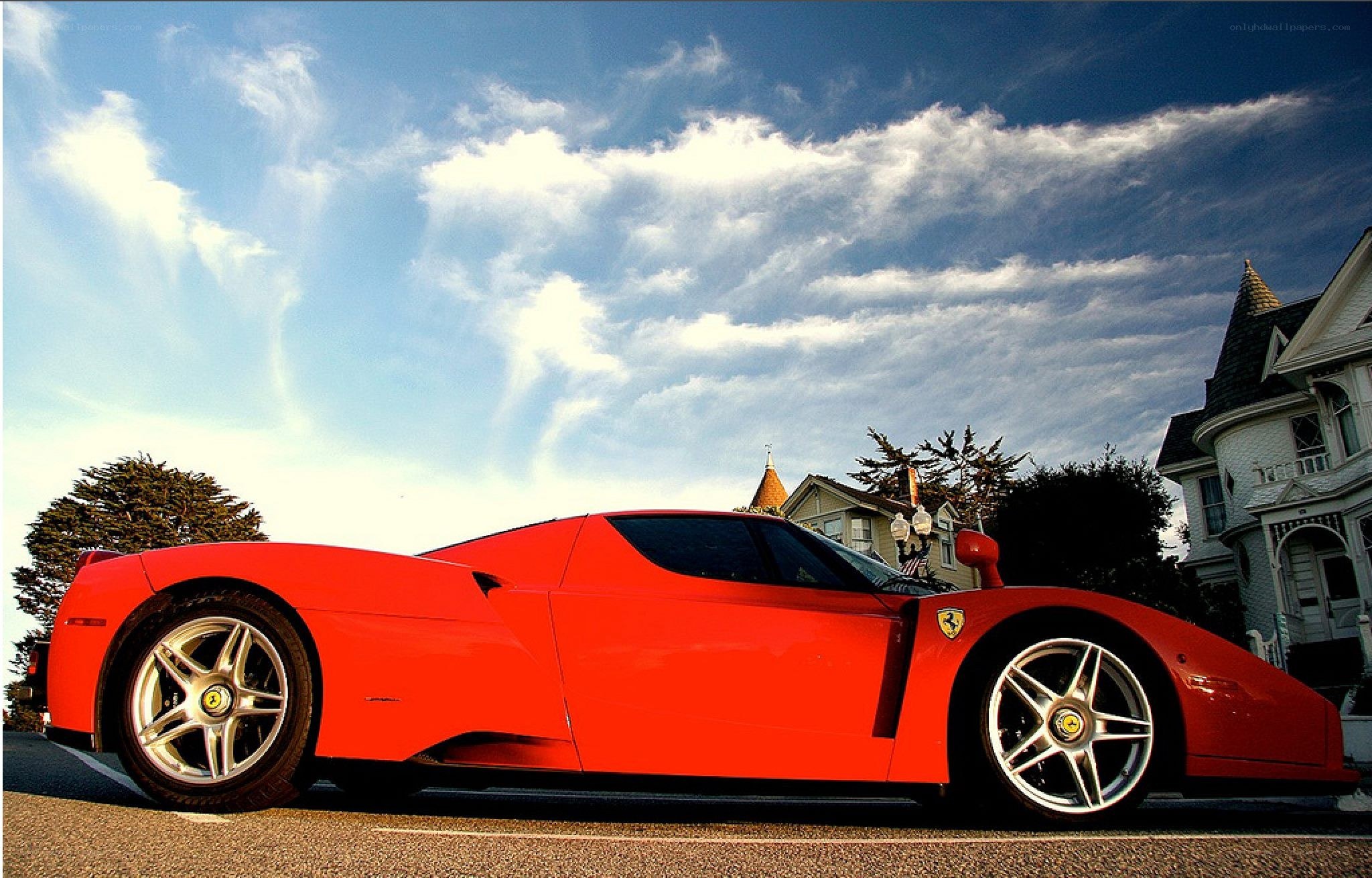 Red Ferrari Enzo on a street