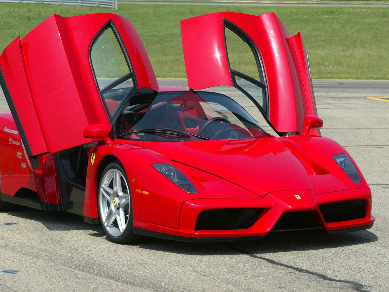 Red Ferrari Enzo on track