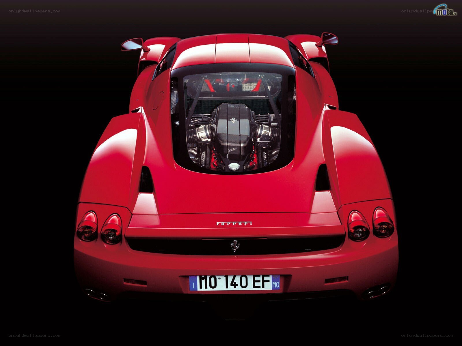 Red Ferrari Enzo rear view