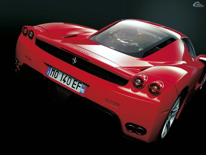 Red Ferrari Enzo rear view