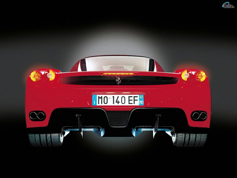 Red Ferrari Enzo rear view