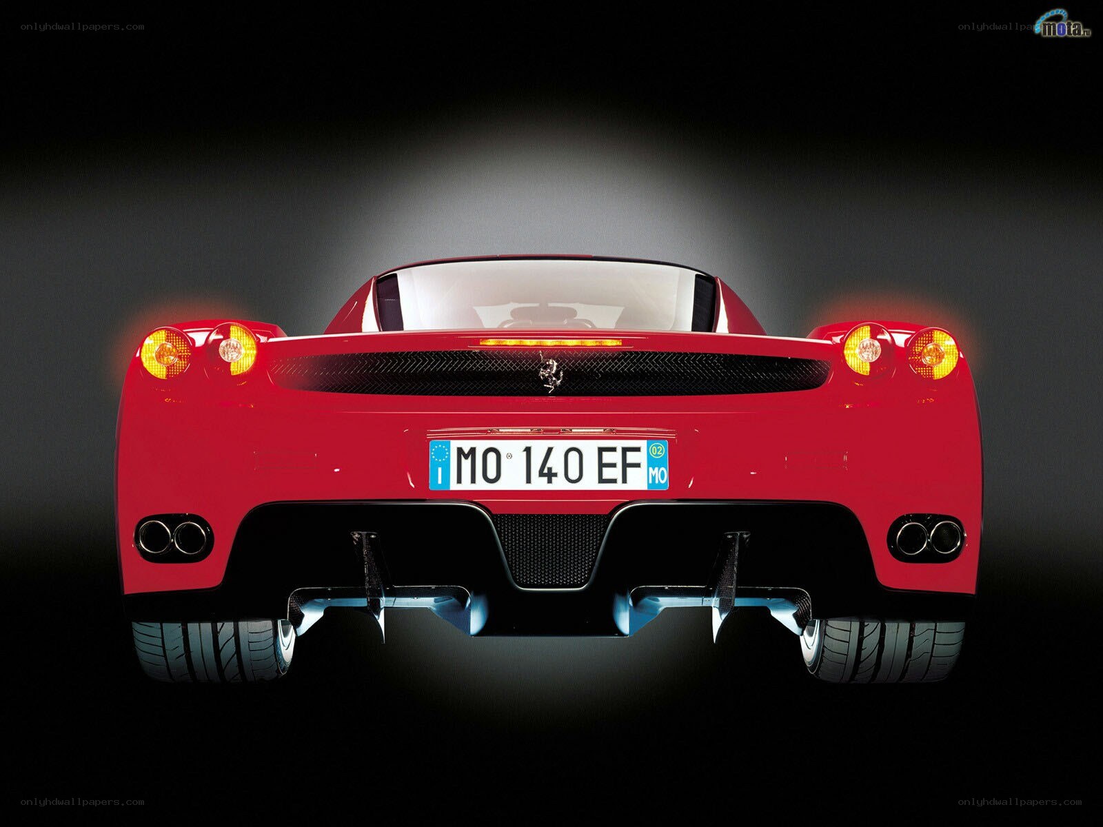 Red Ferrari Enzo rear view